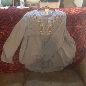 Knox Rose button down peasant blouse